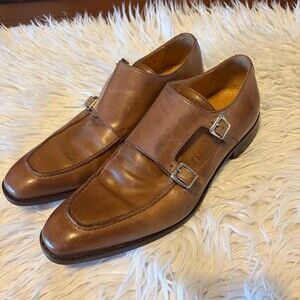 Saks Fifth Avenue Men's Double Monk Strap Dress Shoes Brown Size 9 M